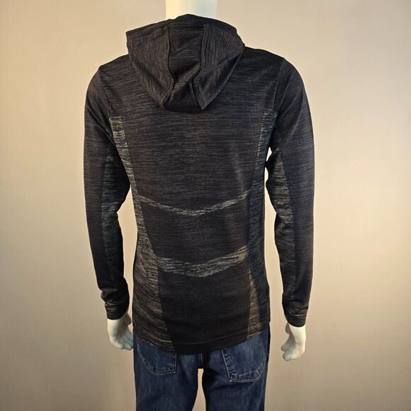 Nike Pro-Training Hoodie Mens Sz M 1/4 Zip Pullover Heathered Gray Black LS - Picture 3 of 8